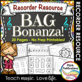 Recorder Bonanza: Worksheets to Practice BAG Digital Resources